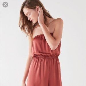 Urban Outfitters Satin Tube Top Culotte Jumpsuit